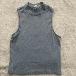H&M Steel Blue Mock Neck Tank Top